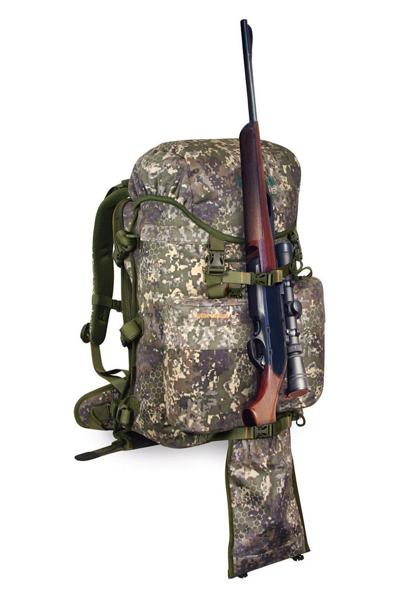 MARSUPIO - ZAINO SUEDE CAMO CON APERTURA A LIBRO PORTA SELVAGGINA 65 L