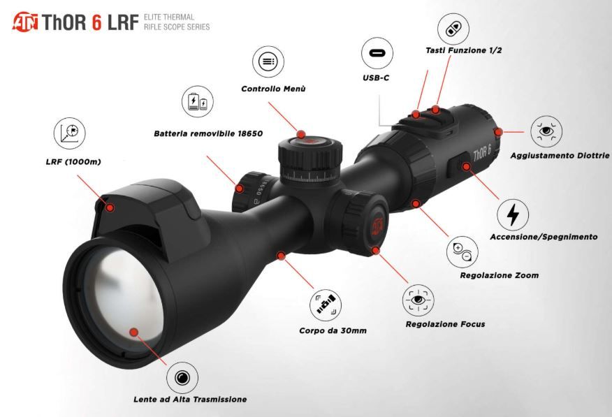 ATN THOR 6 ELITE LRF - 3-24x - 640x512 - 50 mm
