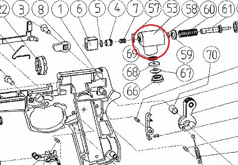  VALVOLA COMPLETA UMAREX 92FS CP88 COLT 1911