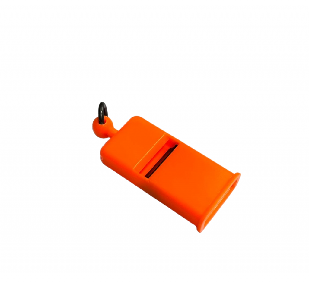 GERMAN FISCHIETTO PIATTO IN PLASTICA MM.45 ARANCIO FLUO