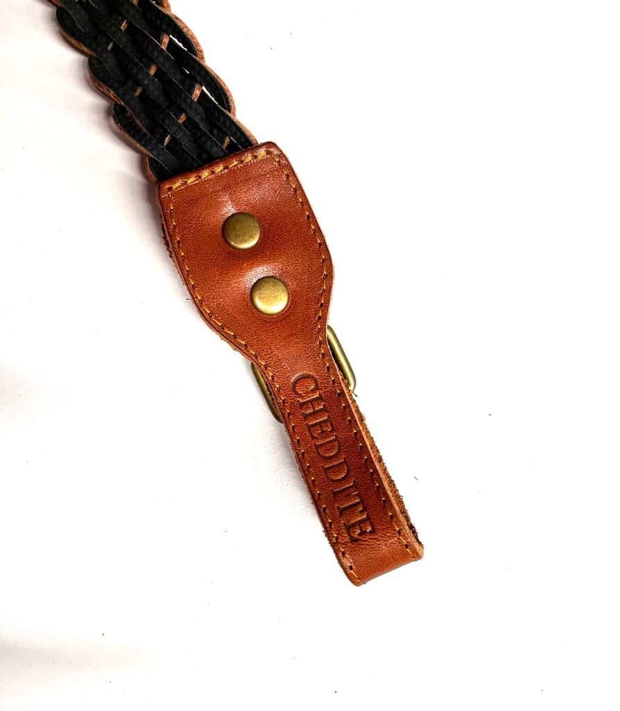 CINGHIA CHEDDITE PELLE INTRECCIATA 