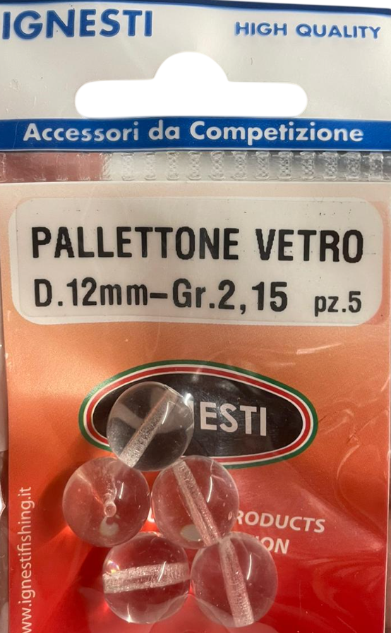 PALLETTONE IN VETRO PER TROTA TORRENTE 12mm 2.15 GRAMMI