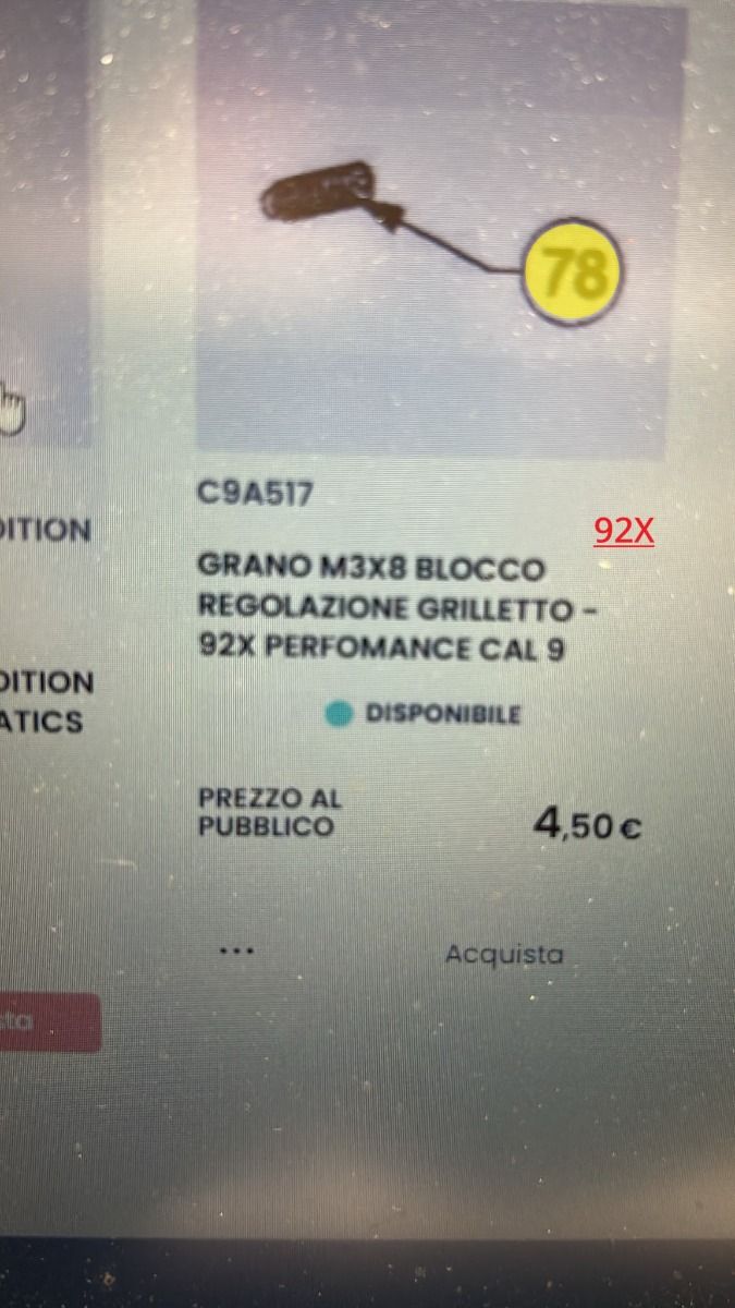 BERETTA GRANO M3x8 UNI 5925 45H