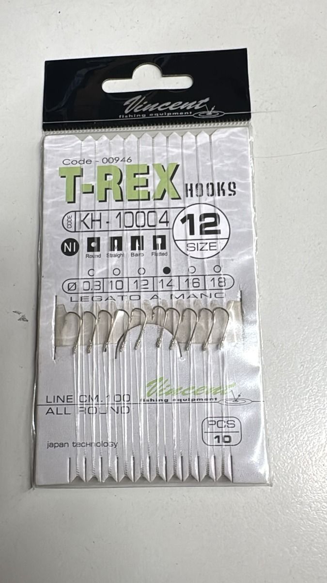VINCET -T REX - AMI LEGATI  HOOK KH - 10004  -DIAMETRO 0.12 - #12