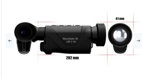  PROMOZIONE MONOCULARE TERMICO ATN BLAZEHUNTER- XD W/LRF 1260X1024 35mm 2-16x
