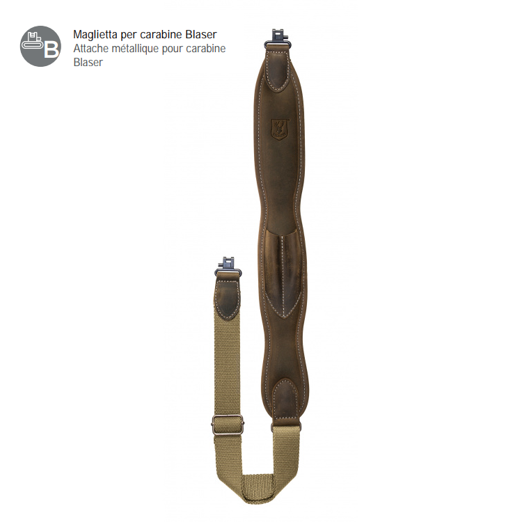 Tracolla per carabina Blaser in pelle con porta colpi - Riserva