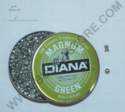 DIANA PIOMBINI GREEN CALIBRO 4.5 - PESO 0.36G - 200 PZ