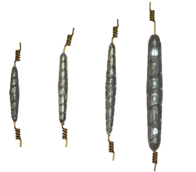 PIOMBI DA TRAINA A SPIRALE DISPONIBILE IN 4 MISURE