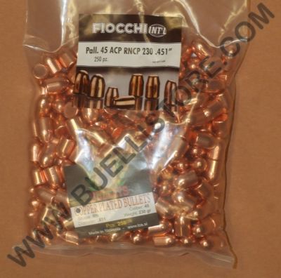 FIOCCHI PALLE PER RICARICA CAL. 45 ACP RNCP DA 230 Gr