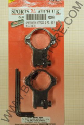 SPORTMATCH ANELLI PER OTTICHE CON TUBO DA 30mm ALTO PER SLITTE DA 11mm