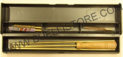 KIT PULIZIA CON SCOVOLI E ASTA IN OTTONE PER CALIBRI CARABINA E PISTOLA