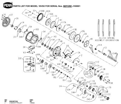 RICAMBI ORIGINALI PENN PER MULINELLI INTERNATIONAL V 16VSX