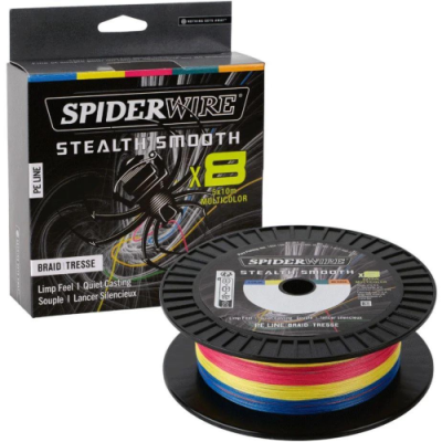 SPIDER WIRE STEALTH SMOOTH 8x8 PE BRAID MULTICOLOR- 300MT