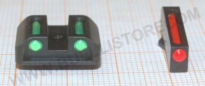 TRUGLO TACCA DI MIRA E MIRINO IN FIBRA OTTICA PER PISTOLE GLOCK 17 / 17L / 19- 19x / 22 / 23 / 24 / 26 / 27 / 33 / 34 / 35 / 38 / 39 / 45