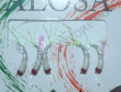 ALOSA AMETTIERA PER SARDINA 5 AMI CON TESTINA FOSFORESCENTE GLOW E CORPO ARGENTO 
