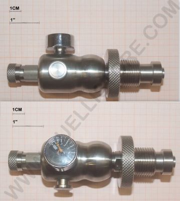 ATTACCO DIN CON MANOMETRO PER BOMBOLA DA 0.8 PB 