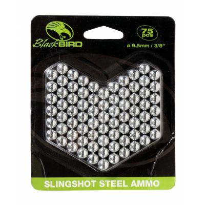 BLACKBIRD SFERE IN ACCIAIO PER FIONDA 75 PZ Ø 9.5 MM - 3/8"