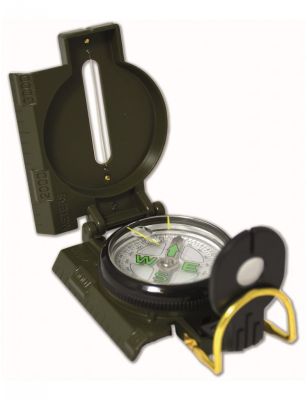 BUSSOLA VERDE MILITARE IN METALLO CON RIGHELLO 