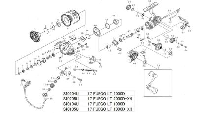 RICAMBI MULINELLI DAIWA 17 FUEGO LT