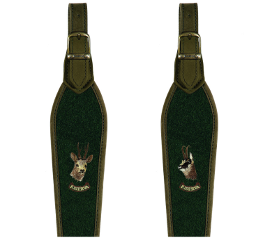 Tracolla per carabina in loden disponibile con ricamo di vari animali - RISERVA