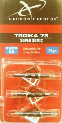 CARBON EXPRESS TROIKA LITE 75 GR 3 PUNTE DA CACCIA PER ARCHI A BASSO LIBRAGGIO