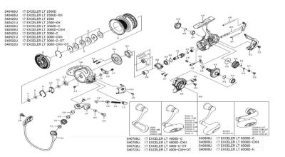 RICAMBI MULINELLI DAIWA 17 EXCELER LT 