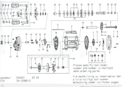 ESPLOSO PARTI DI RICAMBIO AMBASSADEUR SX 6601