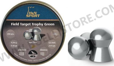 PALLINI Lead Free H&N FIELD TARGET TROPHY GREEN cal. 4,5 (.177) 0.36g - 300pz.