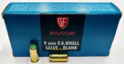 FIOCCHI CARTUCCE A SALVE cal. 9 mm P.A.K FE IN OTTONE (chiusura a coppetta)