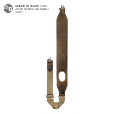 Tracolla per carabina con chiusura Blaser in pelle con foro - RISERVA
