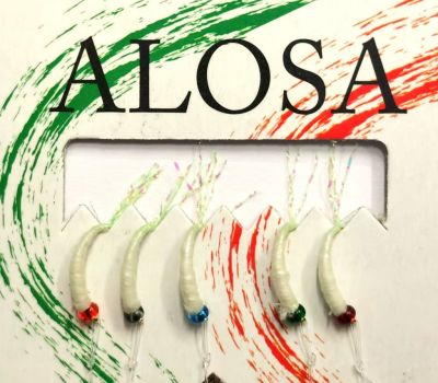 ALOSA AMETTIERA 5 AMI FLUORESCENTE BIANCA CON COLORI DIVERSI DI PERLINA - F02