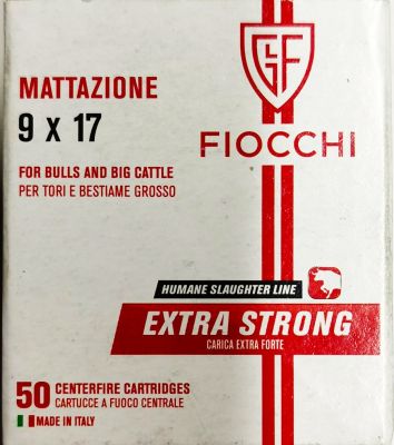 CARTUCCE MATTAZIONE A FUOCO CENTRALE CAL.380 9X17 MARCA FIOCCHI 50 PZ