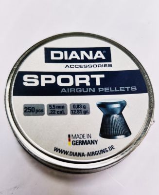 DIANA SPORT PIOMBINI A TESTA PIATTA CAL. 5.5 - PESO 0.89 G - 250 PZ