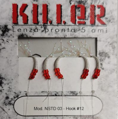 AMETTIERA 5 AMI PER AGONE - CORPO BIANCO CON PERLINE ROSSE 