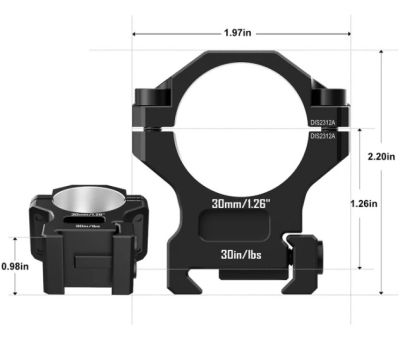 ANELLO DISCOVERYOPT WEAVER 30 mm  in alluminio 6061- DGPR2-  -30 mm H:1.26 in