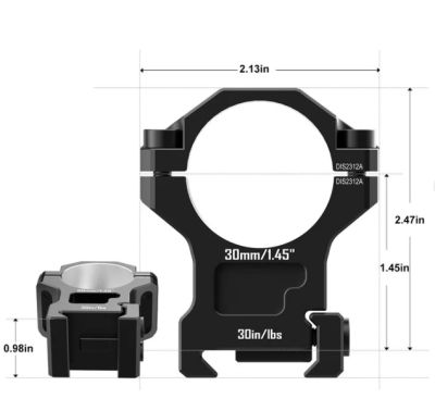 ANELLO DISCOVERYOPT WEAVER 30 mm in alluminio 6061- DGPR2- 30 mm H:1.45 in 