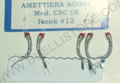 MONTATURA SARDINA CENTURY - 5 AMI ARGENTO CON TESTINA ROSSA 