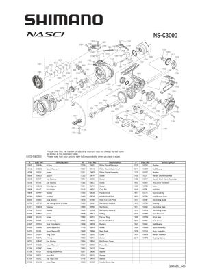 RICAMBI PER SHIMANO NASCI 3000 - 3000HG 