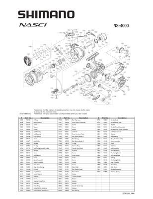 RICAMBI PER SHIMANO NASCI 4000 - 4000XG
