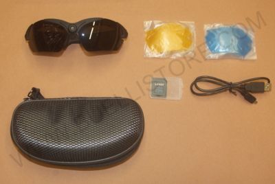 OCCHIALI NUM'AXES LUN1020 CON LENTI INTERCAMBIABILI POLARIZZATE E FOTOCAMERA / VIDEOCAMERA INCORPORATA