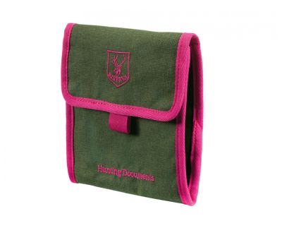 Porta licenza in cotone con dettagli magenta, linea CAMELIA - Riserva