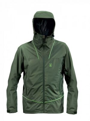RISERVA | GIACCA K-WAY ANTIPIOGGIA CON PROFILI VERDE FLUO