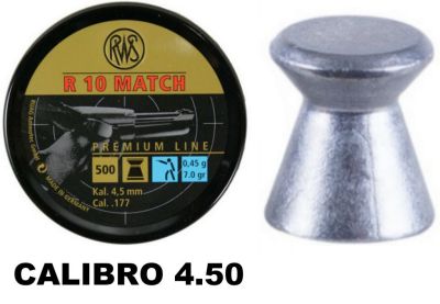 PIOMBINI RWS R 10 MATCH CAL.  4.50 PESO 0.45 GRAMMI - 500 PZ