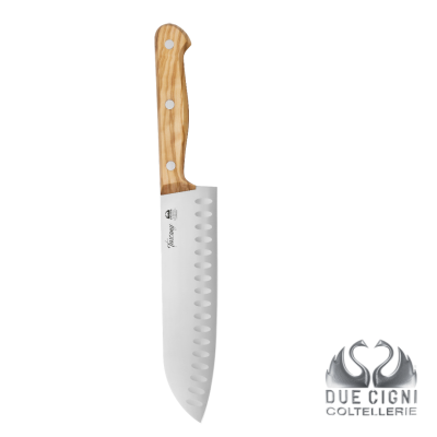 DUE CIGNI - COLTELLO DA CUCINA TUSCANY SANTOKU CON ALVEOLI