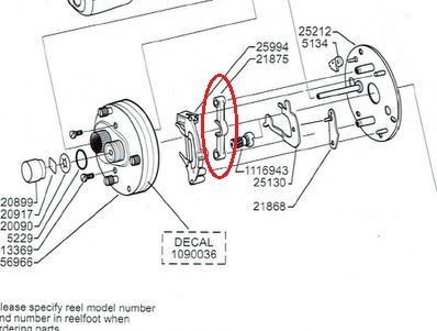 RICAMBIO ABU GARCIA AMBASSADEUR JERKBAIT 5601 C JB PINION YOKE N. ESPLOSO: 21875