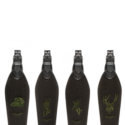 RISERVA - TRACOLLA NERA REALIZZATA IN CORDURA CON RICAMI ANIMALI 