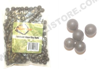 THE POCKET SHOT - SFERE IN ARGILLA BIODEGRADABILE PER FIONDE - 1.2 GRAMMI - Ø 10 MM - 250 PZ