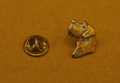 SPILLA CACCIA TESTA CANE COLORE ARGENTO E ORO