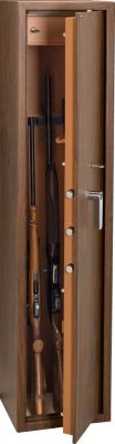 ARMADIO BLINDATO PORTAFUCILI 5 POSTI ARMI FINITURA EFFETTO LEGNO TCL/5