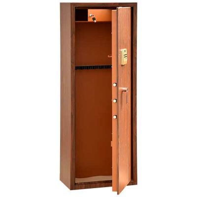 ARMADIO BLINDATO PORTAFUCILI 10 POSTI + TESORETTO EFFETTO LEGNO TLE/10